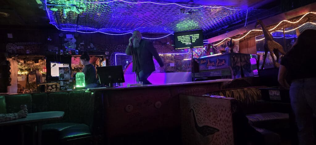 Brady singing at Java Jive