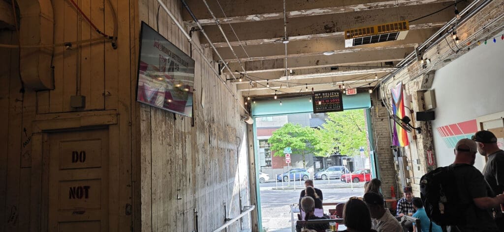 Cloudburst Brewing in Seattle View Out the Front